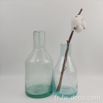 Vase en verre de recyclage bleu clair pour le mariage